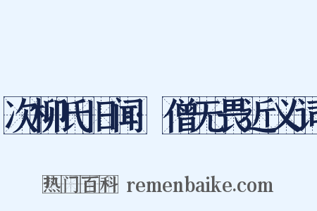次柳氏旧闻·僧无畏近义词是什么意思的图片